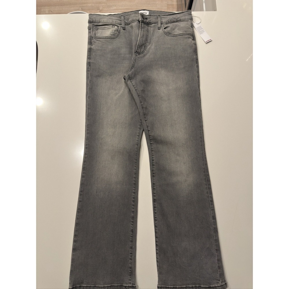 Hudson Kick Flare Jeans Mens 33 Grey Mayfield Stretch Denim Retro Contemporary